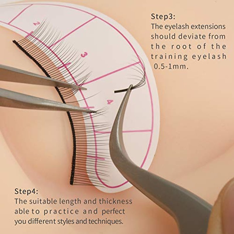 30 Pairs Practice Lashes for Lash Extensions Training Eyelash Extension Supplies Practice Strips Thin Band 8mm Mimic Natural Eyelash for Mannequin Head Tech Must Haves by EMEDA