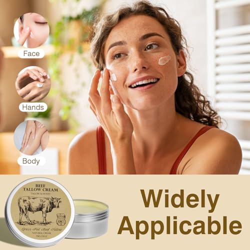 Beef Tallow and Honey Face Moisturizer Set - 2.5 Oz Pack of 2 Natural Skin Care