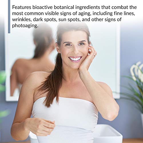 Anti-Aging Face Serum with Vitamin C & Hyaluronic Acid - Brightening Moisturizer, Plant-Based, 1 fl oz