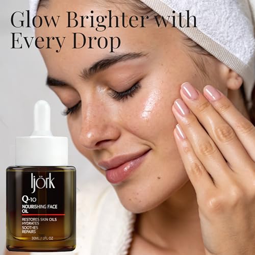 Q-10 Face Oil with CoQ10, Vitamin C & E – 15-in-1 Anti-Aging Hydrating Oil for Radiant Skin