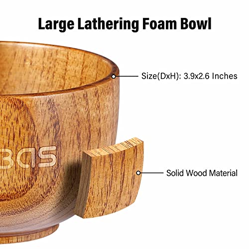 Brown Badger Hair Shaving Brush Set for Men with Lather Bowl & Soap - Anbbas 4-in-1