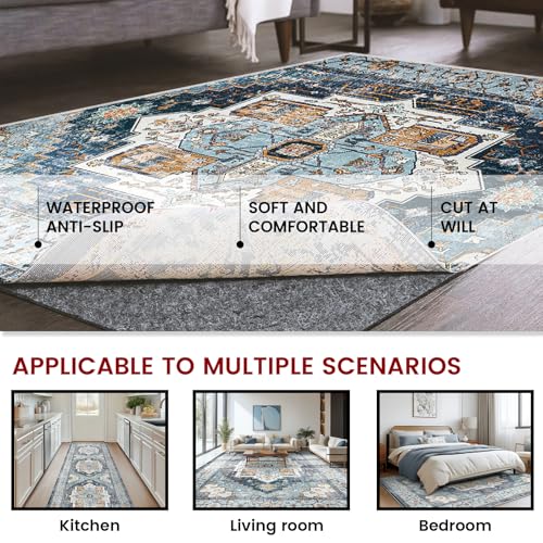 AEHISDHIE 9x12 ft Waterproof Rug Pad Non-Slip Felt Carpet Cushion for All Floors