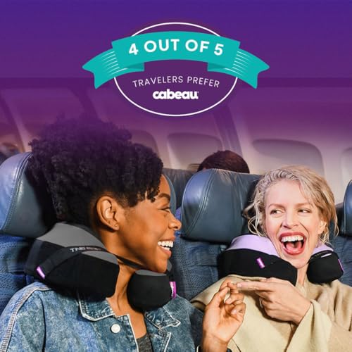 Deluxe Travel Neck Pillow with Seat Strap & Head Support - Black