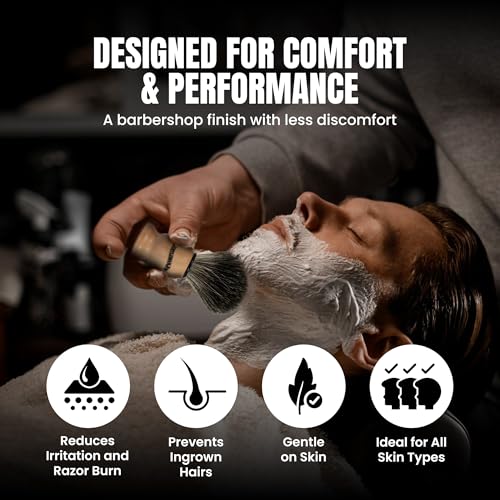 Gentleman Jon 100% Black Badger Hair Shaving Brush for Men ? Premium Ergonomic Shave Lather Brush for Wet Shave Using Shaving Cream & Soap ? Ideal for Safety Razor, Double Edge Razor & Straight Razors