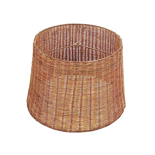 Handwoven Empire Spider Lamp Shade - Natural Rattan, 13x16 Inches, Variation Rattan