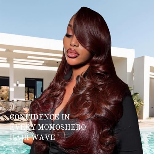 #99j Dark Burgundy Body Wave Hair Bundles - 10 Inch, 12A Virgin Brazilian Remy, Double Weft, Red Wine Color, MOMOSHERO