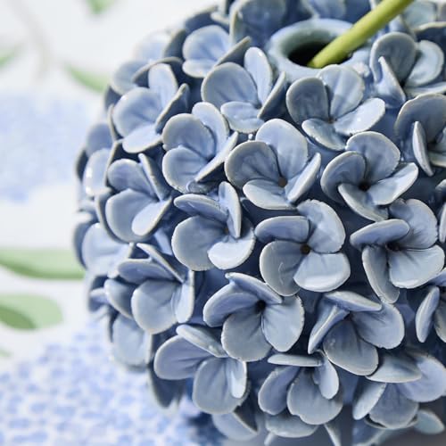 Hydrangea Bud Vase Set - Decorative Ceramic Flower Holders and Candle Holders
