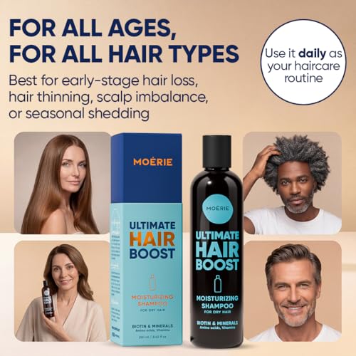Moerie Hair Growth Shampoo for Thinning Hair (Clear) | Biotin, Rosemary & Caffeine