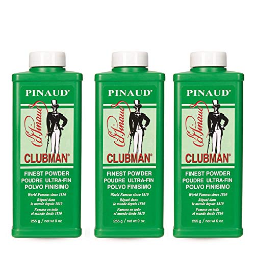 Clubman Pinaud Men's Body Powder 9 oz x 3 Pack - Sweat & Odor Control, Cooling