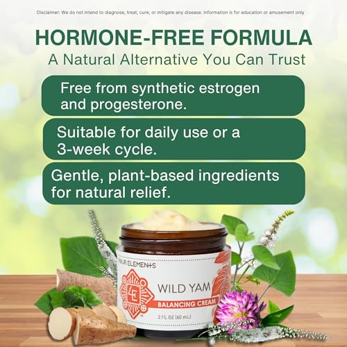 Wild Yam Balancing Cream 2oz - Organic Hormone Support for Women - Pack of 1