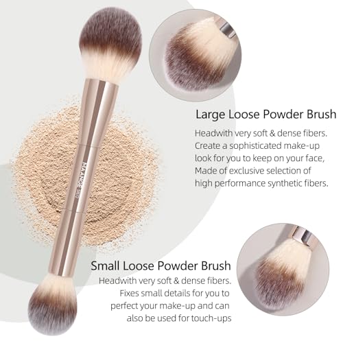 20 Pcs Makeup Brush Set with Gift Box - Double-End Blending Brushes Champagne