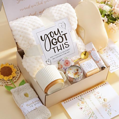 Get Well Soon Gift Basket for Women - White Self Care & Recovery Package