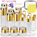 KOUWICH 30 Pack TSA Approved Glass Travel Containers Set for Skincare & Liquids