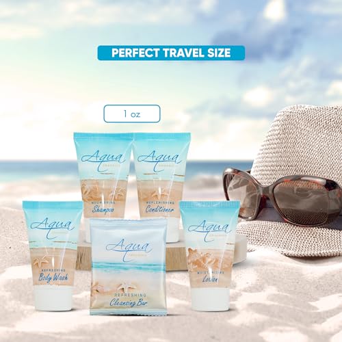 75-Pack Hotel Toiletries Set - Travel Size Shampoo, Conditioner & Body Wash with Lemongrass Scent