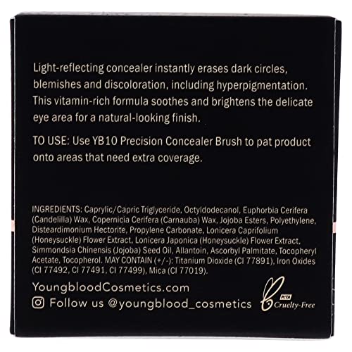 Youngblood Medium Concealer 0.1oz - Full Coverage Brightening for Under Eye Dark Circles