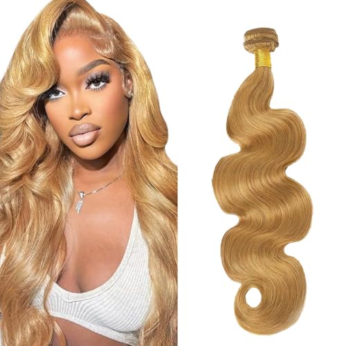 Bafamiya 30 Inch Honey Blonde Body Wave Human Hair Bundles - Unprocessed Virgin Brazilian Extensions