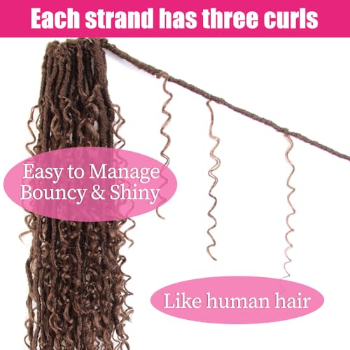 Niseyo 30-Inch Faux Locs Curly Ends Goddess Locs Crochet Hair 30# 8-Pack