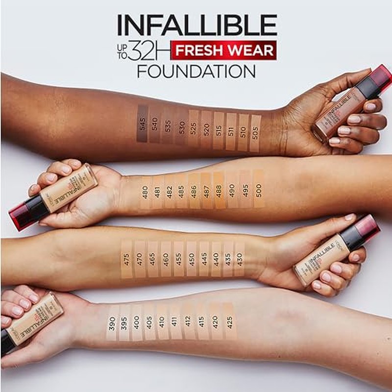 L'Oreal Paris Makeup Infallible Up to 32 Hour Fresh Wear Lightweight Foundation, 420 True Beige, 1 Fl Oz, Packaging May Vary
