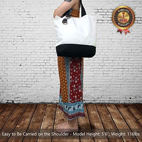 Black/White Cotton Canvas Tote Bags 24-Pack Large Reusable Grocery Shopping Bags