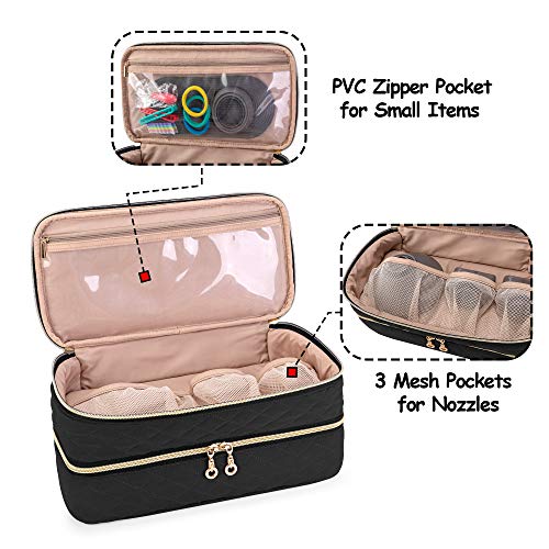 Teamoy Double-Layer Travel Storage Bag Compatible with Dyson Supersonic Hair Dryer, Blow Dryer Storage Bag, Portable Travel Organizer Bag for Hair Dryer and Attachments, Black(BAG ONLY)