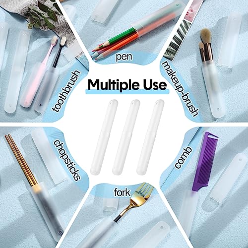 60 Pack Clear Travel Toothbrush Cases Portable Toothbrush Holders for Camping & Home