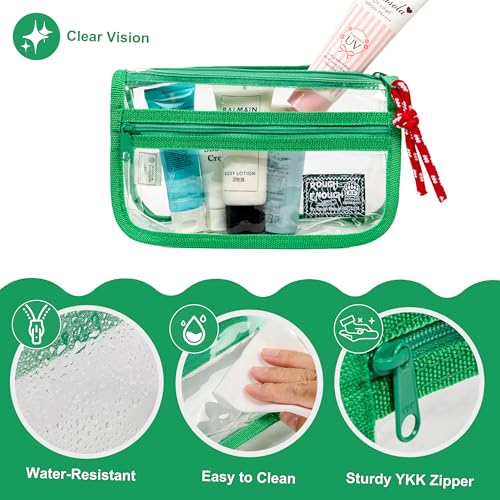 Rough Enough TSA Approved Clear Toiletry Bag Travel Makeup Case Green