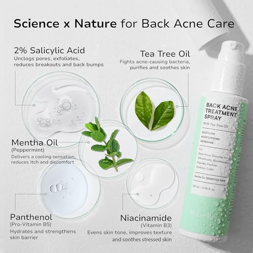BellamiLuxx Back and Body Acne Treatment Spray: 2% Salicylic Acid &