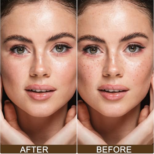 Freckle Stamp - Freckle Pen, Waterproof, Long-Lasting Fake Freckles Stain Marker Pencil Tool for Natural Lifelike Sunkissed Face Freckle Makeup, Quick Dry 5-Point Faux Freckle Stamp Cushion (Medium)