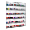 AMT Metal Nail Polish Racks for The Wall | Clear Nail Polish Display | Essential Oils Organizer | Holds up to 108 Bottles (Silver)