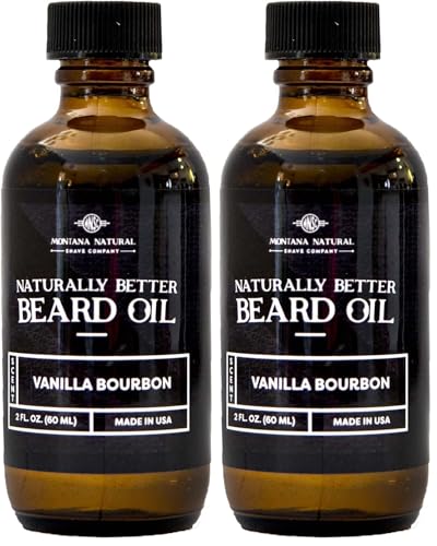 Montana Natural Shave Vanilla Bourbon Beard Oil & Conditioner 1oz Pack of 2