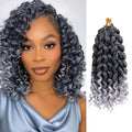 FEILIMEI T Grey 14 Inch GoGo Curl Crochet Hair Pre Loop Braiding Set - 8 Packs