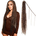Niseyo 30-Inch Faux Locs Curly Ends Goddess Locs Crochet Hair 30# 8-Pack