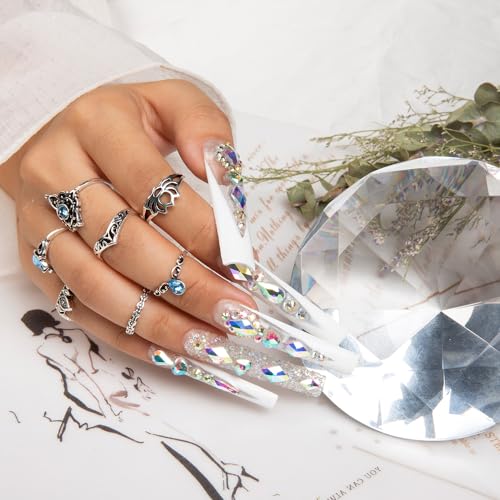 Press On Nails Candy Diamonds & White French Tip - Variation of THIS listing