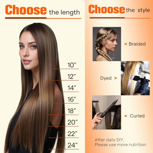 Full Shine Tape-in Hair Extensions 16 Inch Medium Brown Honey Blonde Variation 4/24/4