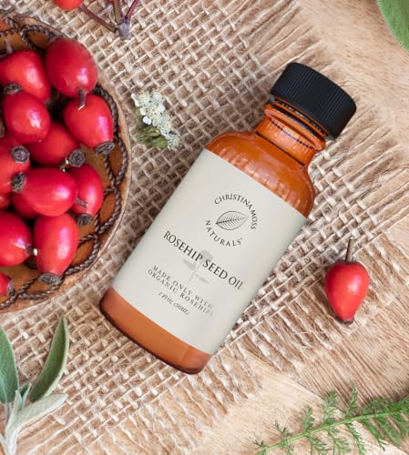 Rosehip Seed Oil - 1 oz Pure Face and Hair Moisturizer, Softening & Shine