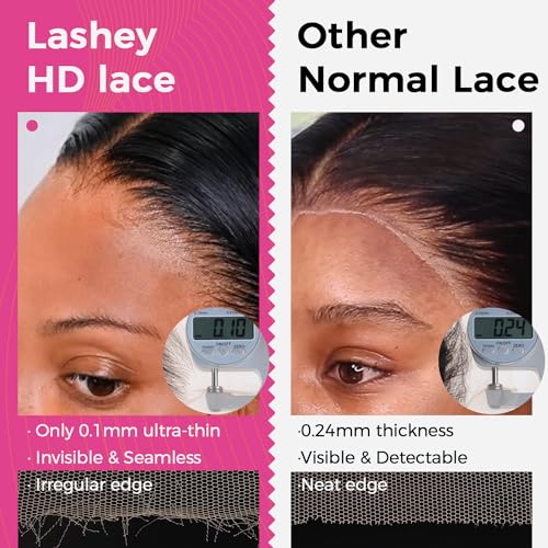 2x6 HD Lace Closure Human Hair Straight - Pre-Bleached Knots, Invisible HD Lace, 12 Inch Black Variation