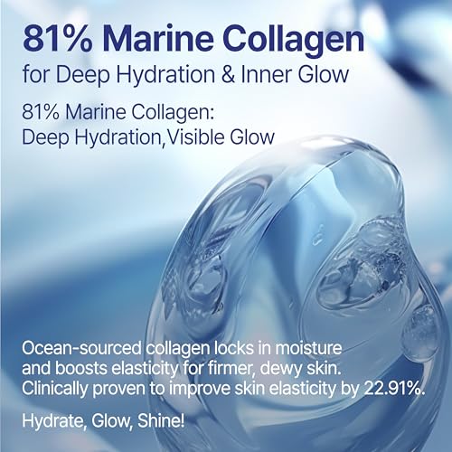 ASIS-TOBE Marine Collagen 81 Serum - Skin Firming and Radiance - Korean Hydrating Face Serum with 81% Low Molecular Hydrolyzed Collagen, Hyaluronic Acid and Niacinamide, 1.69 Fl Oz