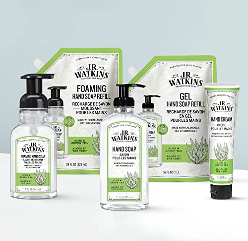J.R. Watkins Aloe & Green Tea Gel Hand Soap Refill Pack of 3, 34 fl oz Each