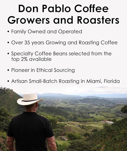 Cafe Don Pablo 5 lb Colombian Supremo Whole Bean Arabica Coffee Medium-Dark Roast Low Acidity