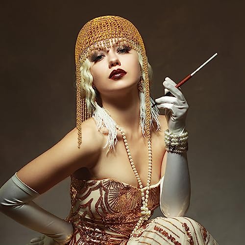 Roaring 20s Beaded Headbands 2-Pack Flapper Egyptian Queen Style