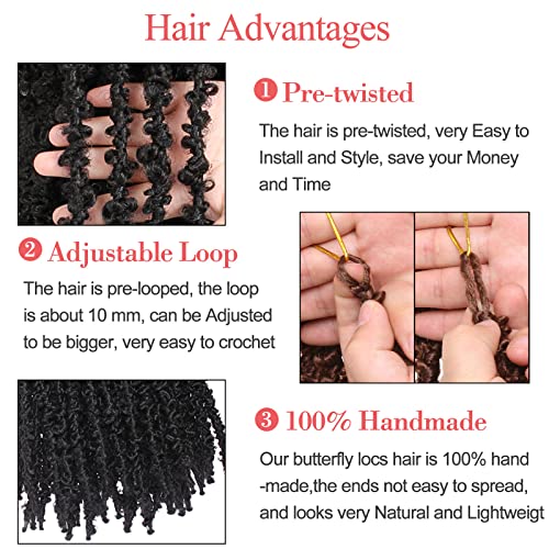 Leeven 24 Inch Butterfly Locs Crochet Hair - Pre-Twisted 1B# Pack of 6