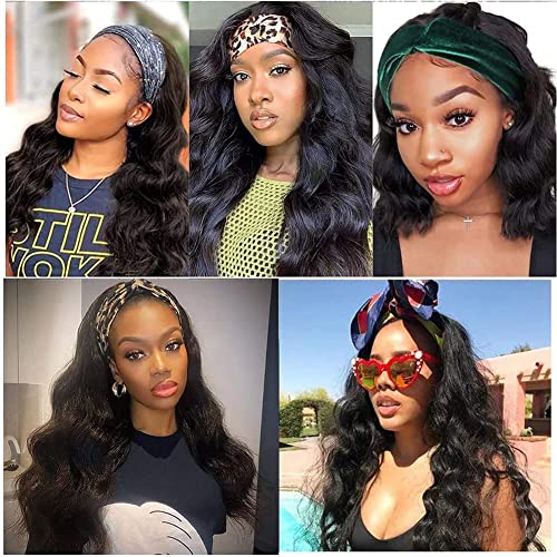 Miss Lee 16 Inch Headband Wig for Black Women Human Hair Body Wave Glueless 150% Density
