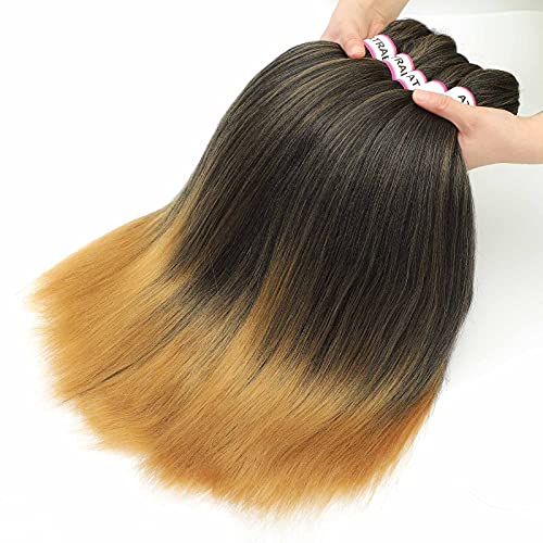 Pre-Stretched Braiding Hair 18 Inch Ombre T1B/27 Yaki Texture 8 Packs
