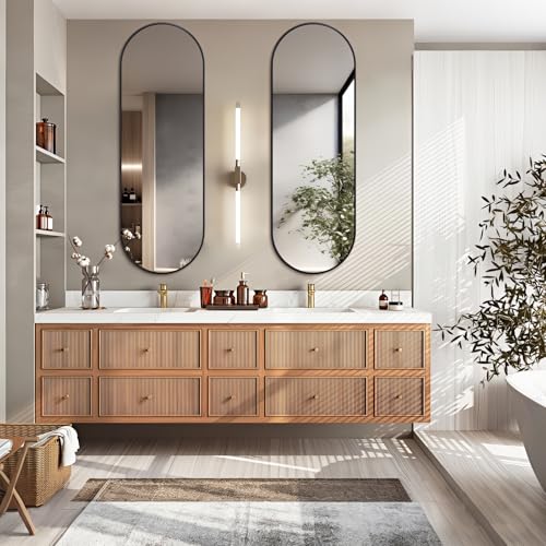 Niccy Oval Full Length Wall Mirror - Black, 48x16 Inches Variation of THIS listing