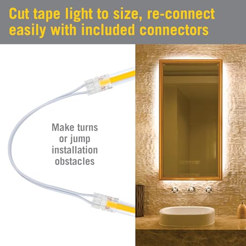 Tunable White LED Strip Light Kit 16ft COB Tape Light with Dimmable Controller
