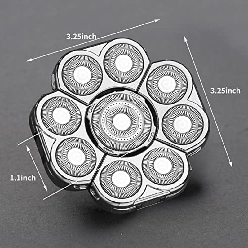 9 Blades Head Shaver Men's Electric Shaver Replacement Heads Universal Replacement Blade Head Electric Razor for Men (9D Silvery)