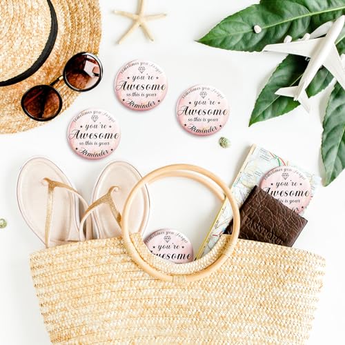 Tradder 120 Pcs 2.76 Inch Inspirational Compact Mirror Bulk Quinceanera Employee Appreciation Gifts Makeup Purse Pocket Mirror for Women Mother's Day Valentine Coworker Nurse Gifts Bag Stuffer Items