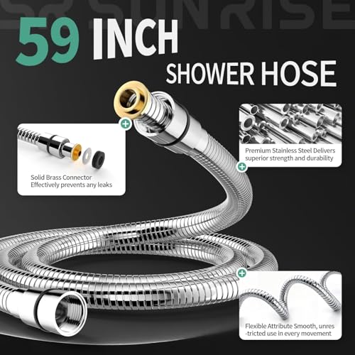 Rain Shower Head with Handheld Combo - High Pressure, 9 Spray Modes, Filtered Handheld & Adjustable Arm
