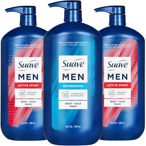 Men's Body Wash Bundle - Energizing & Refreshing 30oz Each - Suave