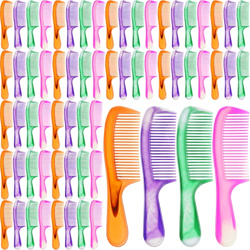 Nuogo 100 Pcs Colorful Hair Combs Bulk for Homeless Disposable Individually Wrapped Thanksgiving Pocket Combs for Women Men Hotel Shelter Homeless Supplies Charity Church Gifts(Stylish Style)